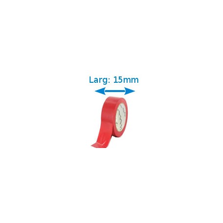 Ruban adhésif isolant - longueur 10m - largeur 15mm - rouge - particulier